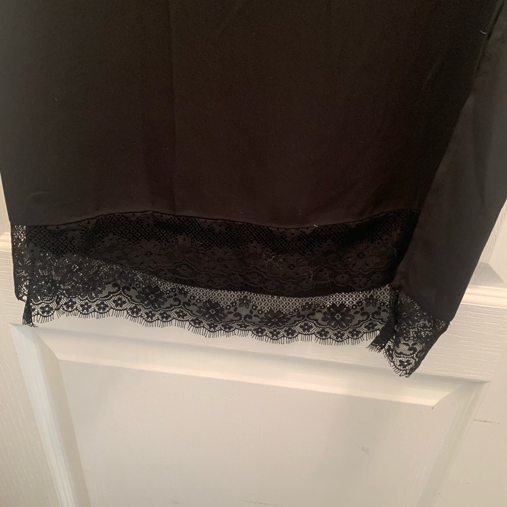 Who What Wear Black Shift Dress with Lace